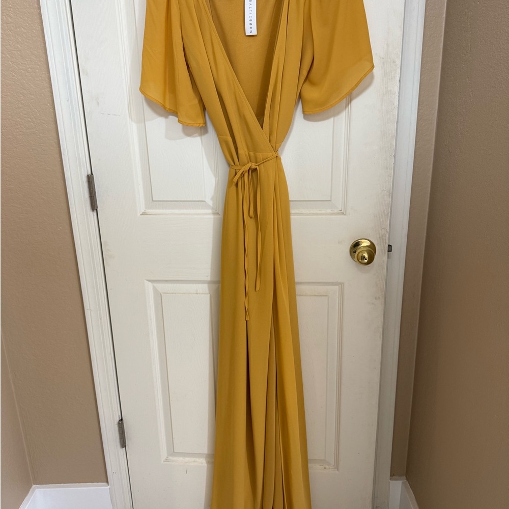Baltic Born Mustard Maxi Wrap Dress